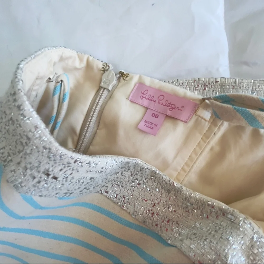 Lilly Pulitzer Remi Dress Blue Horizon Bayview Stripe w/ Straps Derby Party - Picture 6 of 6